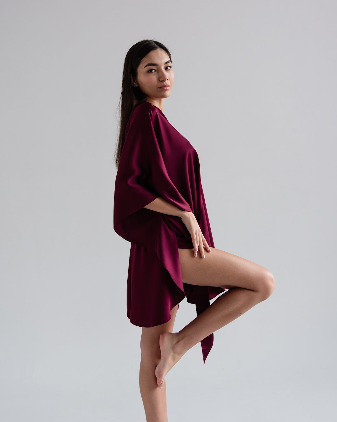 Szlafrok + Szorty Tempt Bordo