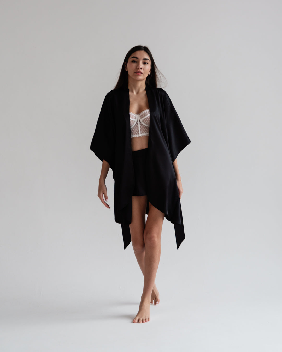 Szlafrok + Szorty Tempt Black